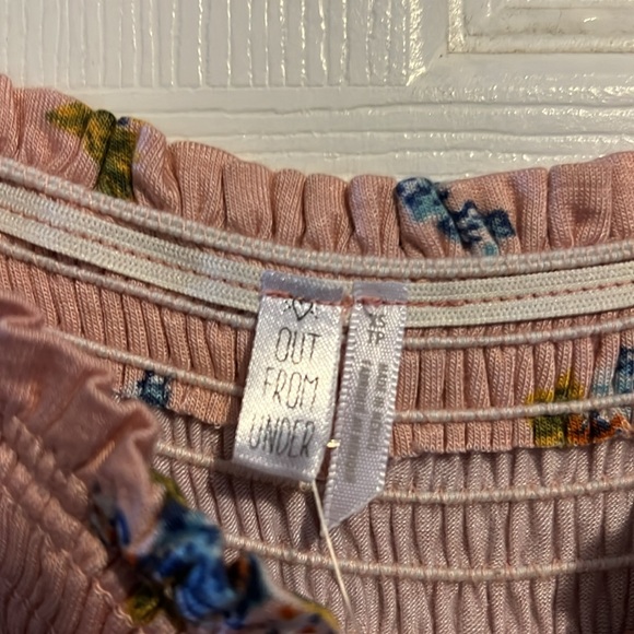 Urban Outfitters Out From Under Pink Rose Floral Smocked Bodysuit - Picture 8 of 9